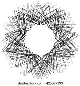 Irregular circular, geometric element. Vector art.