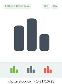 Irregular Collumn Graph - Sticker Icons. A professional, pixel aligned icon.