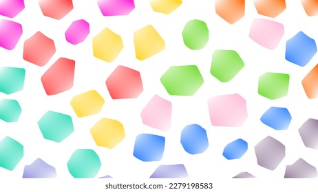 Irregular colorful gradient gemstone arrangement background