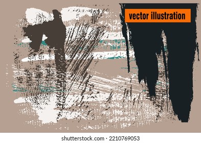 Irregular cross hatching strokes on canvas. acrylic paint texture set. Abstract grungy backgrounds,