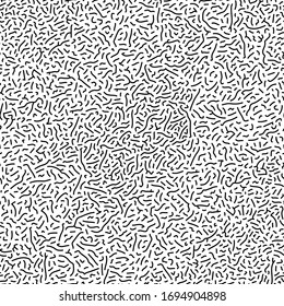 Irregular dashes shapes ink. Surface compound natural organic structure. Uneven cells texture. Drawing pen lines. Hand drawn seamless pattern. Freehand line. Background for swatch in Illustrator