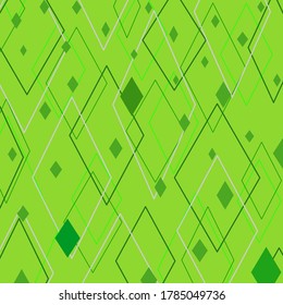 Irregular diamond print on green background