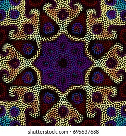 Irregular dots pattern. Seamless background. Mosaic art tile of small dots. Random circles.