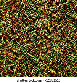 Irregular dots pattern. Seamless background. Mosaic art tile of small dots. Random circles.