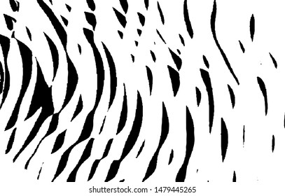 Irregular dynamic stripe and spot wavy background. Abstract distressed vector illustration. Overlay over any design to create interesting effect and depth. Black isolated on white. EPS10