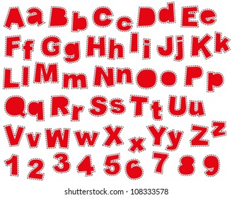 Irregular Fonts ABC with seams
