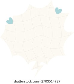 Irregular framed background with geometric texture and small floral heart accents.