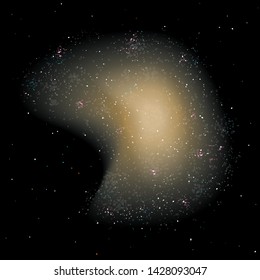 Irregular galaxy with stars, vector illustration of space