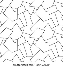 Irregular geometric hand drawn seamless pattern, black and white lines texture. Doodle style vector