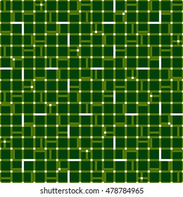 Irregular grid mesh with squares. Seamlessly repeatable duotone geometric pattern.