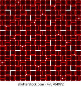 Irregular grid mesh with squares. Seamlessly repeatable duotone geometric pattern.