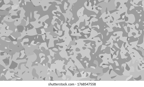 irregular hand-drawn overlapping spots, grayscale, camouflage background, flat vector illustration