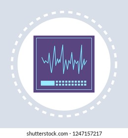 irregular heart beat cardiogram icon healthcare medical service logo medicine and health symbol concept flat