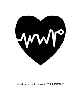 Irregular Heartbeat Line Icon. Human Diseases. 