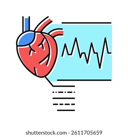 irregular heartbeats color icon vector. irregular heartbeats sign. isolated symbol illustration