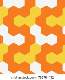 Irregular hexagon seamless pattern. For print, fashion design, wrapping wallpaper