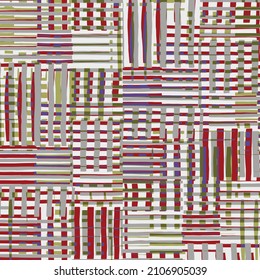 Irregular horizontal vertical lines stripes, strips, artistic seamless pattern Hand drawn whimsical textured organic vector Doodle folk abstract geometric print in pastel colors for home decoration