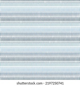 Irregular horizontal vertical lines stripes, strips, artistic seamless pattern Hand drawn whimsical textured organic vector Doodle folk abstract geometric print in blue.