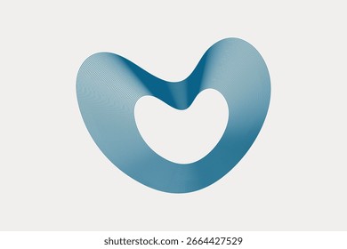 Onda de pulso de linha irregular. Abstrato forma orgânica do coração com movimento e deformação. Gráfico vetorial para modelos de negócios.