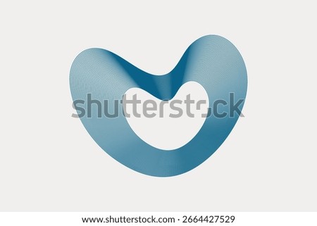 Irregular line pulse wave. Abstract organic heart shape with movement and warp. Vector graphic for business templates.