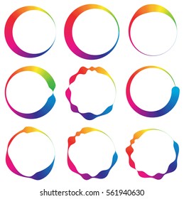 Irregular lined circles. Vector illustration.