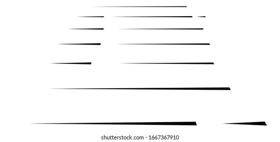 irregular lines in 3d perspective. segments stripes, streaks, strips pattern. chunks, pieces, fragments of thin lines. horizontal straight parallel stripes
