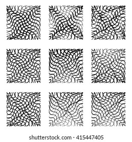 Irregular lines background, pattern, abstract design element set