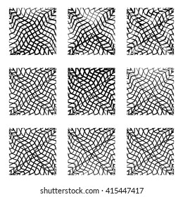 Irregular lines background, pattern, abstract design element set