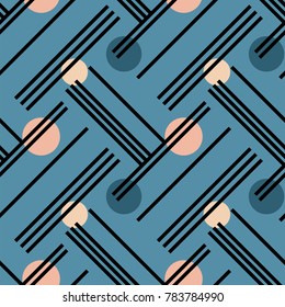 Irregular lines and circles diagonal seamless pattern. For print, fashion design, wrapping, wallpaper.