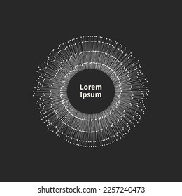 Irregular lines, explosion, digital frame, logo technology. Round design element