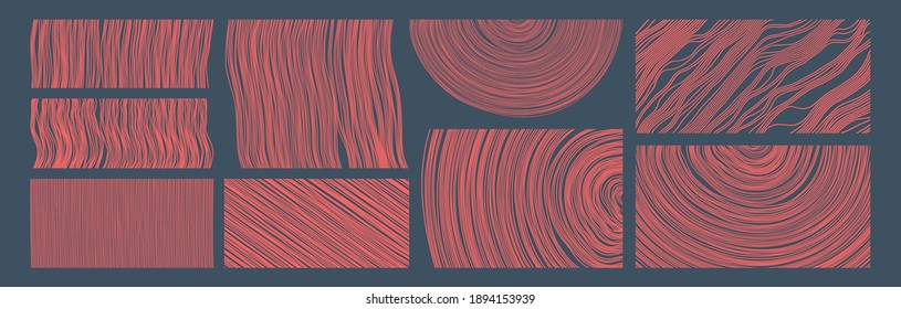 Irregular lines pattern in perspective. Geometric wallpaper with stripes. Strips similar to threads. Cover design template. Vector illustration.