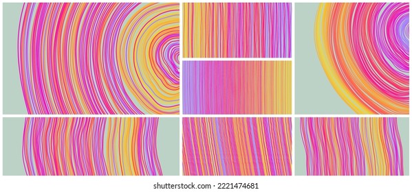 Irregular lines pattern in perspective. Geometric wallpaper with stripes. Strips similar to threads. Cover design template. Vector illustration.