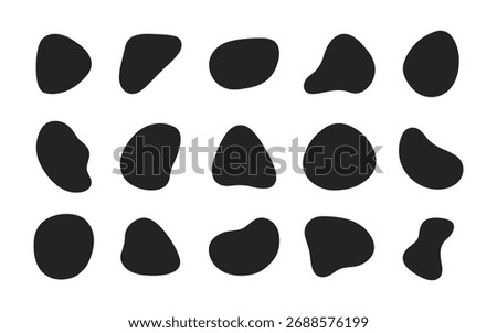 Irregular liquid fluid blob shape icon set vector illustration
