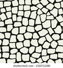 Irregular marble pavement seamless pattern decor. Mosaic vector structure.
