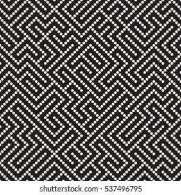 Irregular Maze Line. Abstract Geometric Background Design. Vector Seamless Black and White Pattern.