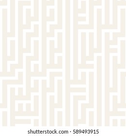 Irregular Maze Shapes Tiling Contemporary Graphic. Abstract Geometric Background Design. Vector Seamless Black and White Pattern.
