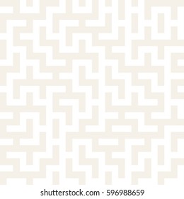 Irregular Maze Shapes Tiling Contemporary Graphic. Abstract Geometric Background Design. Vector Seamless Black and White Pattern.