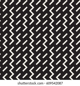 Irregular Maze Shapes Tiling Contemporary Graphic Design. Vector Seamless Black and White Pattern
