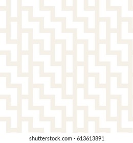 Irregular Maze Shapes Tiling Contemporary Graphic Design. Vector Seamless Black and White Pattern