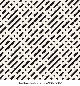 Irregular Maze Shapes Tiling Contemporary Graphic Design. Vector Seamless Black and White Pattern
