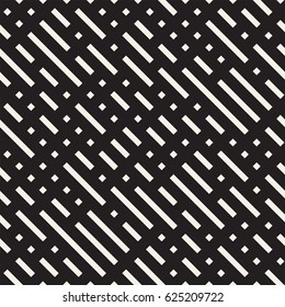 Irregular Maze Shapes Tiling Contemporary Graphic. Abstract Geometric Background Design. Vector Seamless Black and White Pattern.