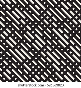 Irregular Maze Shapes Tiling Contemporary Graphic. Abstract Geometric Background Design. Vector Seamless Black and White Pattern.