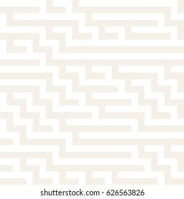 Irregular Maze Shapes Tiling Contemporary Graphic. Abstract Geometric Background Design. Vector Seamless Black and White Pattern.