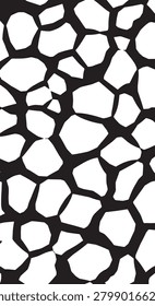 Irregular mosaic shape design with dark thick outlines resembling natural cracked textures.