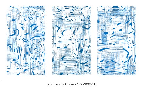 Patrón náutico irregular, fluido artístico sobre el conjunto de lonas. Superficie riplada azul dinámico, ilusión, curvatura. Resumen de fondo artístico