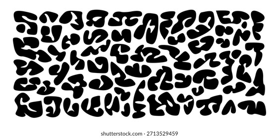 Irregular organic liquid fluid blob shape vector illustration set. Random various wave abstract irregular bubble curve fluid blob template for presentation design, flyer, isolated on white background