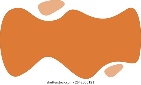 An irregular, organic orange shape that evokes the fluidity and tranquility of natural forms in a clean, minimalist design.