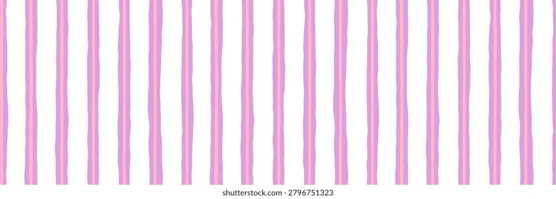 Irregular painterly double stripe seamless pattern, hand drawn blush pink and lavender tonal vector background
