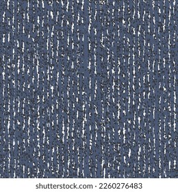 Irregular pattern, with streaks and speckles in black and white, on a blue surface. Mottled background. Rough structure. Vector seamless.