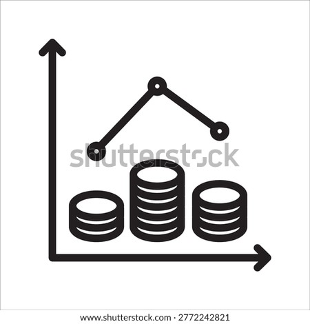 Irregular Paycheck Stress Line Icon - Income Instability Anxiety